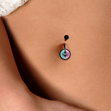 Load image into Gallery viewer, Blue Pink Split Chandelier Black Belly Ring