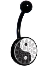Load image into Gallery viewer, Mandala Yin Yang Black Belly Ring