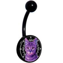 将图片加载到图库查看器,Boho Fuchsia Kitty Cat Black Belly Ring