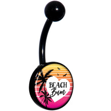 Load image into Gallery viewer, Tropical Paradise Beach Bum Black Belly Ring