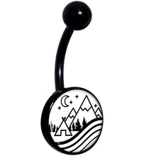 将图片加载到图库查看器,Camping in the Mountains Black Belly Ring