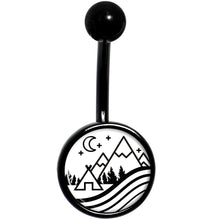将图片加载到图库查看器,Camping in the Mountains Black Belly Ring