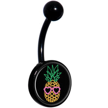 将图片加载到图库查看器,Neon Heart Tropical Pineapple Black Belly Ring