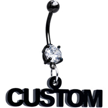 将图片加载到图库查看器,Custom Black Double Gem Personalized Name Belly Ring