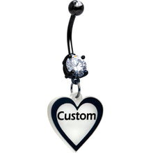将图片加载到图库查看器,Custom Glow in the Dark Heart Dangle Personalized Belly Ring