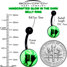 将图片加载到图库查看器,Black Titanium Classic Candy Corn Glow in the Dark Belly Ring