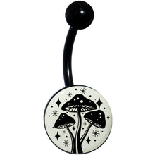 Load image into Gallery viewer, Glow in the Dark Mystic Mushroom Belly Ring by Onyx O