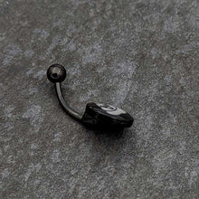 Load image into Gallery viewer, Black Glow in the Dark Poop Belly Ring by Onyx O