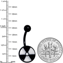 Load image into Gallery viewer, Black Glow in the Dark Radioactive Belly Ring by Onyx O