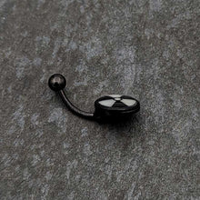 Load image into Gallery viewer, Black Glow in the Dark Radioactive Belly Ring by Onyx O