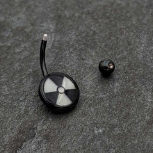 Load image into Gallery viewer, Black Glow in the Dark Radioactive Belly Ring by Onyx O