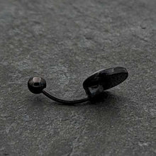 Load image into Gallery viewer, Black Glow in the Dark Radioactive Belly Ring by Onyx O