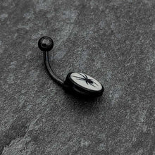 Load image into Gallery viewer, Black Glow in the Dark Black Widow Spider Belly Ring by Onyx O