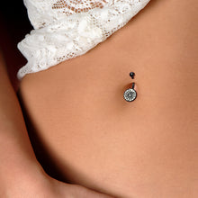 Load image into Gallery viewer, Black Glow in the Dark Heart Spider Web Belly Ring by Onyx O