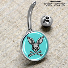 将图片加载到图库查看器,Bunny and Crossbones Belly Ring by Onyx O