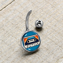 将图片加载到图库查看器,Retro Cassette Tape Belly Ring by Onyx O