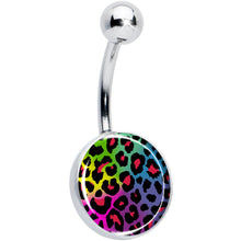 Load image into Gallery viewer, Rainbow Cheetah Print Belly Ring by Onyx O