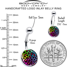 Load image into Gallery viewer, Rainbow Cheetah Print Belly Ring by Onyx O