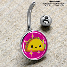 Load image into Gallery viewer, Mexican Fiesta Cute Taco Belly Ring by Onyx O