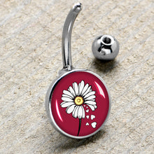 Load image into Gallery viewer, Love Me Not Flower Belly Ring by Onyx O