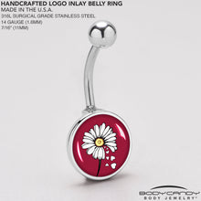 Load image into Gallery viewer, Love Me Not Flower Belly Ring by Onyx O