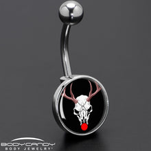 Load image into Gallery viewer, Holiday Dead Nosed Reindeer Belly Ring by Onyx O
