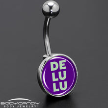 Load image into Gallery viewer, Word DELULU Belly Ring by Onyx O