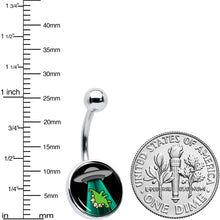 Load image into Gallery viewer, Alien UFO Dinosaur Abduction Belly Ring by Onyx O
