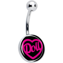 Load image into Gallery viewer, Hollow Heart Doll Word Belly Ring by Onyx O