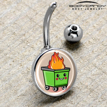 将图片加载到图库查看器,Dumpster Fire Belly Ring by Onyx O