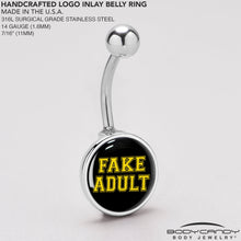 Load image into Gallery viewer, Black Yellow Fake Adult Belly Ring by Onyx O