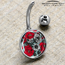 Load image into Gallery viewer, Blossom Creation Vibrant Bloom of Flowers Belly Ring by Onyx O