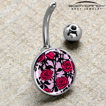 Load image into Gallery viewer, Blossom Creation Floral Love of Roses Belly Ring by Onyx O