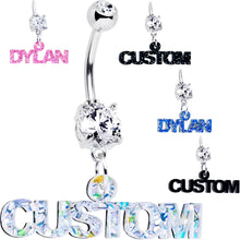 将图片加载到图库查看器,Custom Double Gem Personalized Name Belly Ring