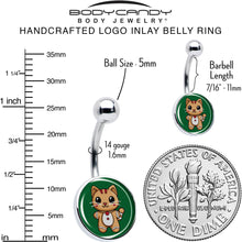 Load image into Gallery viewer, Christmas Holiday Gingerbread Kitty Cat Belly Ring by Onyx O