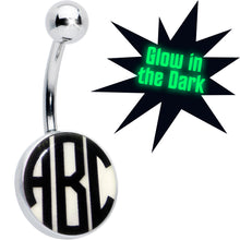 将图片加载到图库查看器,Custom Glow in the Dark Logo Personalized Initial Belly Ring