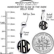 将图片加载到图库查看器,Custom Glow in the Dark Logo Personalized Initial Belly Ring