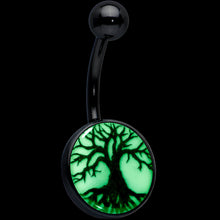 Load image into Gallery viewer, Glow in the Dark Tree of Life Belly Ring by Onyx O