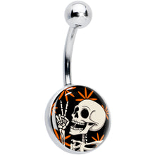 将图片加载到图库查看器,Peace Sign Skeleton Belly Ring by Onyx O