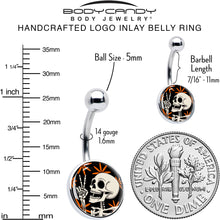 将图片加载到图库查看器,Peace Sign Skeleton Belly Ring by Onyx O