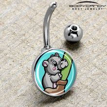 Load image into Gallery viewer, Cute Biting Baby Hippo Belly Ring