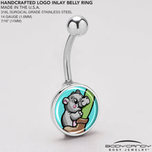 Load image into Gallery viewer, Cute Biting Baby Hippo Belly Ring