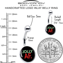 Load image into Gallery viewer, Jolly AF Festive Holiday Christmas Belly Ring by Onyx O