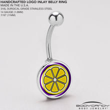 Load image into Gallery viewer, Yellow Slice of Lemon Belly Ring by Onyx O