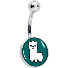 Load image into Gallery viewer, White Llama Belly Ring by Onyx O