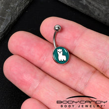 Load image into Gallery viewer, White Llama Belly Ring by Onyx O