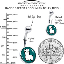 Load image into Gallery viewer, White Llama Belly Ring by Onyx O