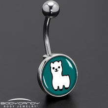 Load image into Gallery viewer, White Llama Belly Ring by Onyx O