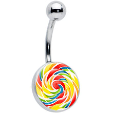 将图片加载到图库查看器,Rainbow Swirl Lollipop Belly Ring by Onyx O