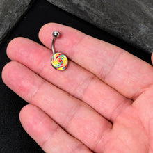 将图片加载到图库查看器,Rainbow Swirl Lollipop Belly Ring by Onyx O